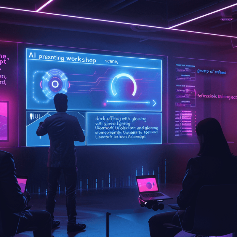 Trainer explains prompt techniques in co-pilot workshop with team in the room.